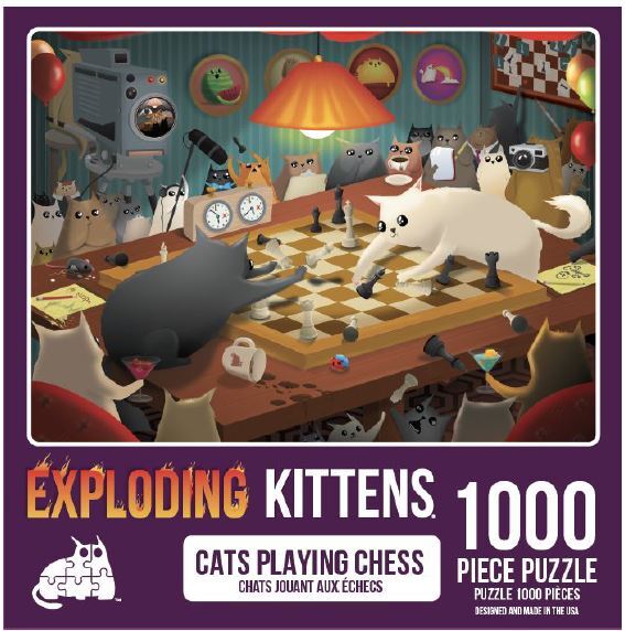 Exploding Kittens Jigsaw Puzzle: Cats Playing Chess