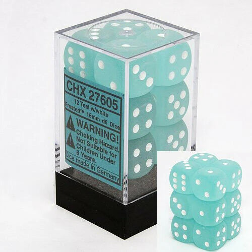 Chessex Dice Set Teal/white (12 Dice)