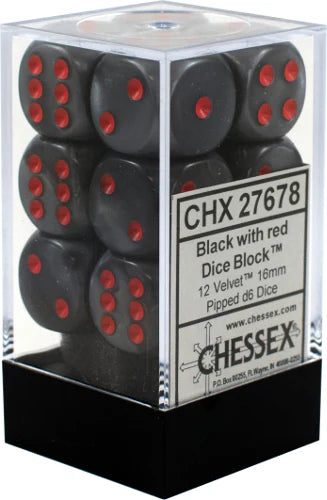 Chessex Dice Set Black/red (12 Dice)