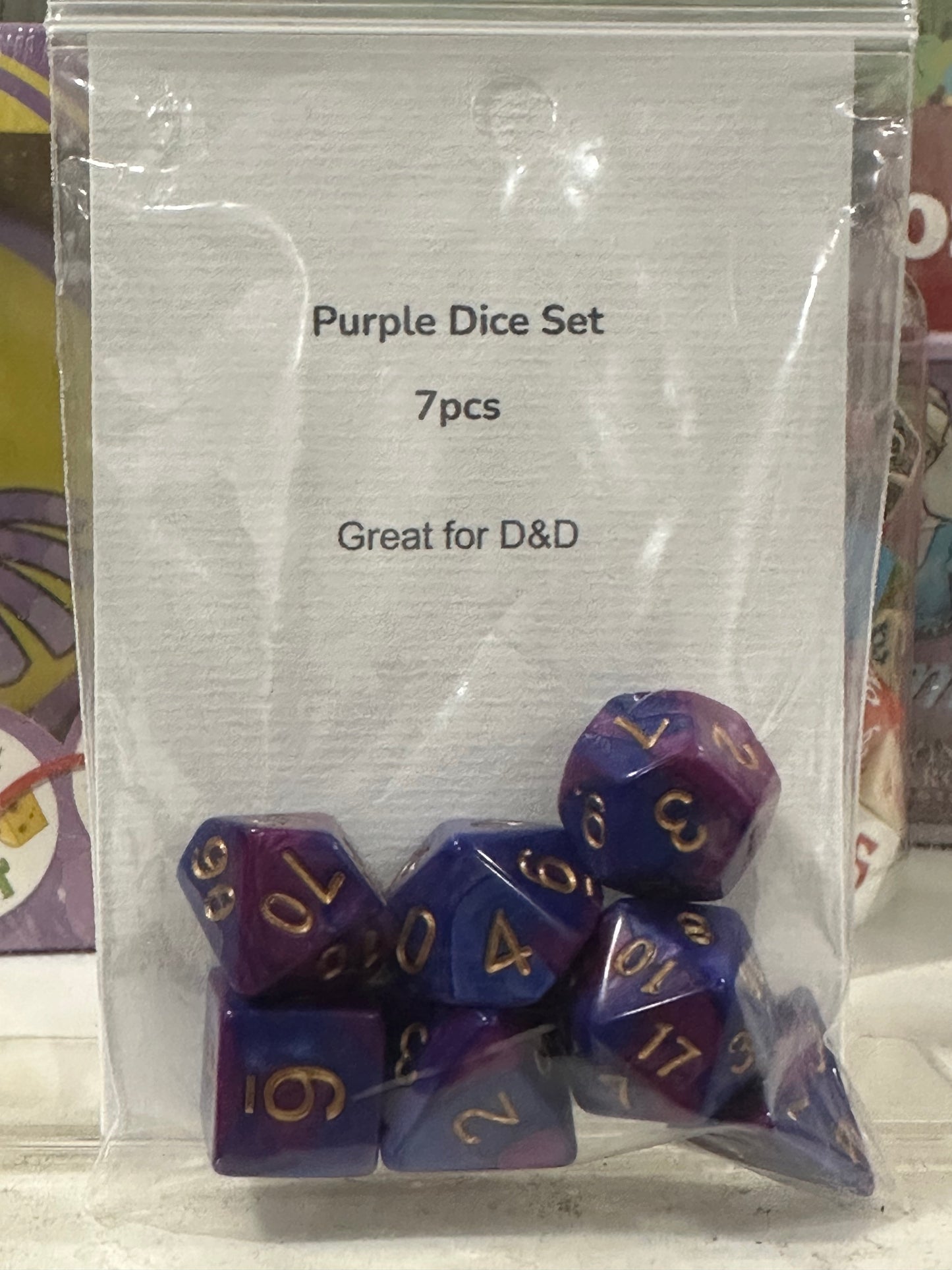 Purple Dice Set 7pcs