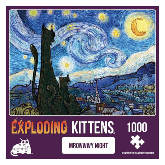 Exploding Kittens Jigsaw Puzzle: Mrowwwy Night