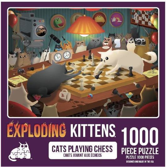 Exploding Kittens Jigsaw Puzzle: Cats Playing Chess