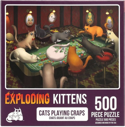 Exploding Kittens Jigsaw Puzzle: Cats Playing Craps